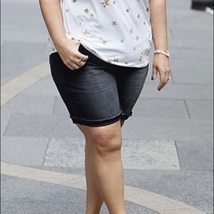 Lane Bryant Black Cutoff Bermuda Shorts